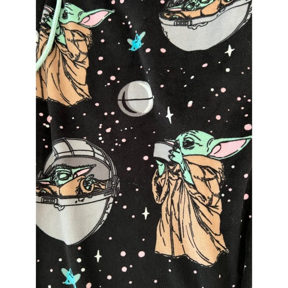 Star Wars Pajama Pants Womens XL Black Yoda All Over‎ Graphic Print Drawstring - Picture 6 of 8